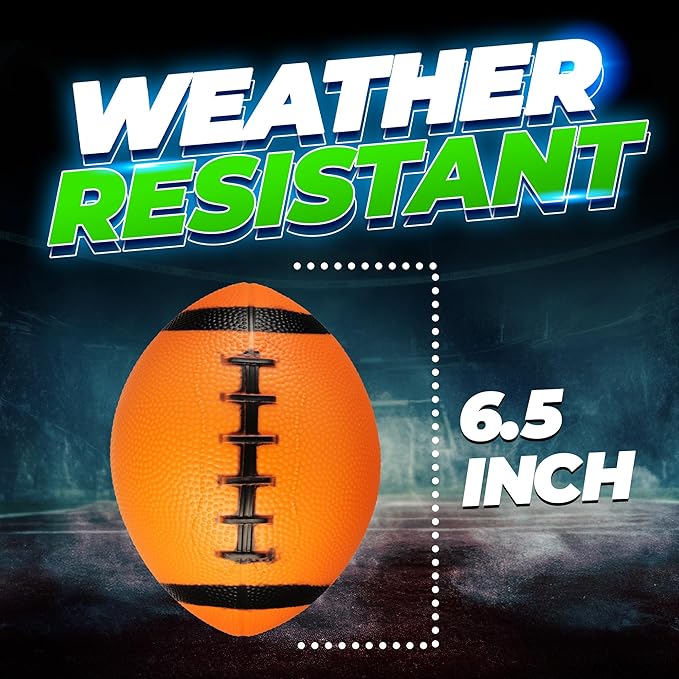 6-Inch Mini Footballs for Kids (Pack of 5) - Inflatable PVC Football Toys for Boys & Girls w/Hand Pump, Easy to Grip Small Sports Balls for Backyard, Recess, Party Favor, Indoor/Outdoor