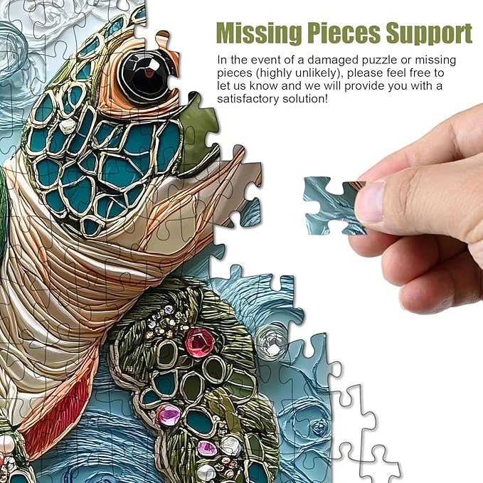 Sea Turtle Puzzles for Adults 1000 Pieces, Beautiful Diamonds Flower Sea Animal Jigsaw Puzzle with Letters on Back, Impossible Hard Difficult Art Puzzles, Fun Challenging Embroidery Family Puzzle Game