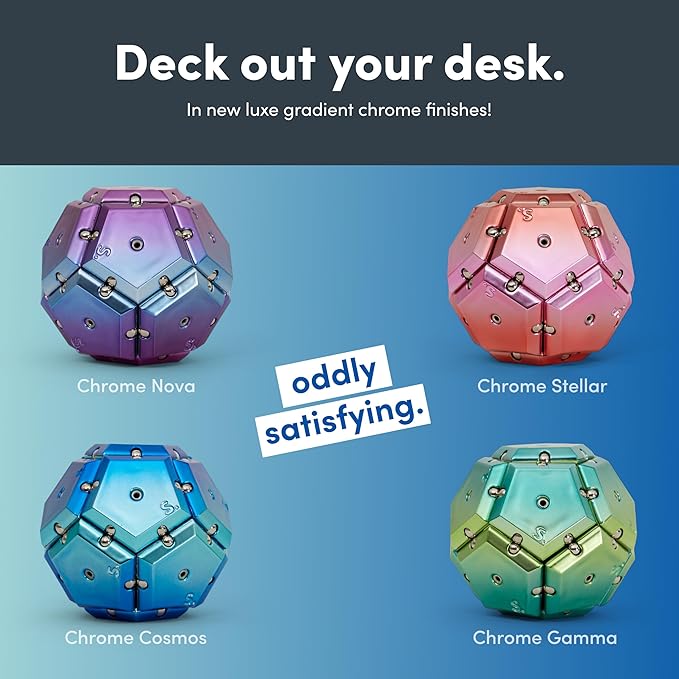 Speks Geode Magnetic Fidget Toy | Sensory Desk Toy for Adults & Teens 14+ | Stress Relief Gift | Sphere, Blue