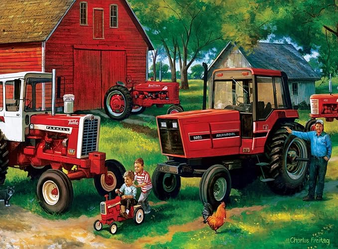 MasterPieces 2000 Piece Jigsaw Puzzle for Adult, Family, Or Youth - Farmall 4-Pack 14" X 19" - Family Owned American Puzzle Company