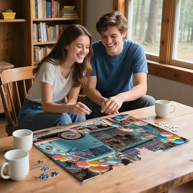 500 Pieces Puzzle for Adults, Spring & Summer Puzzles for Adults 500 Pieces, Ice Cream Van Dog Jigsaw Puzzle, Challenging Puzzle Perfect for Game Nights, 20.5 X 15 in
