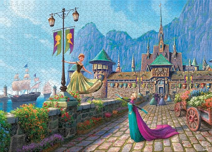 Ceaco Frozen Celebration in ARENDALLE 1000 PC Puzzle - Colorful Puzzle for Adults – Precision-Cut Pieces, Beautiful Artwork, and Hours of Relaxing Fun