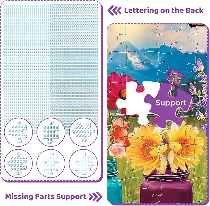 Puzzles for Adults 500 Pieces,Beautiful Glass Vase Puzzle for Adults 500 Pieces,Spring Flowers Jigsaw Puzzles for Seniors, Perfect for Game Nights Giving Puzzles,20.5x15 in