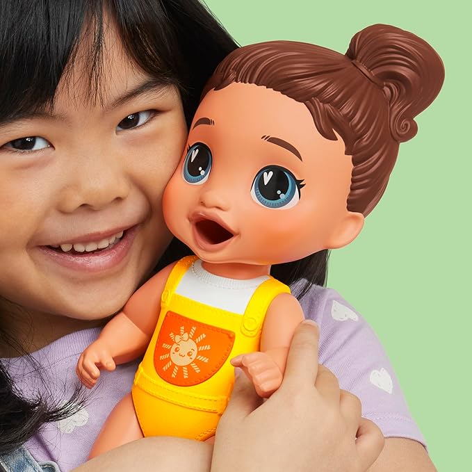 Baby Alive Dinnertime Creations, Brown Hair Doll with Play Food Accessories, 11 inches, Toys for 3+ Year Old Girls and Boys