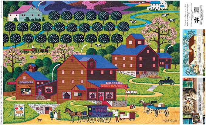 Buffalo Games – Plum Valley - Charles Wysocki - 300 Oversized Piece Jigsaw Puzzle  Larger Shapes - Great for Adults, Seniors, Family, Kids, Easy to Grip