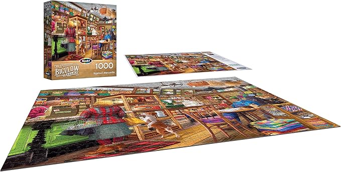 RoseArt - Bigelow Country - Bigelow's Mercantile 1000 Piece Jigsaw Puzzle, Vintage Shop Scene Puzzle for Adults