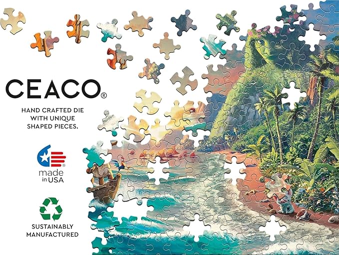 Ceaco - Thomas Kinkade Disney Dreams - Disney’s Moana - 1000 Piece Jigsaw Puzzle for Adults - Vibrant Thomas Kinkade Art - Premium Disney Puzzle for Collectors