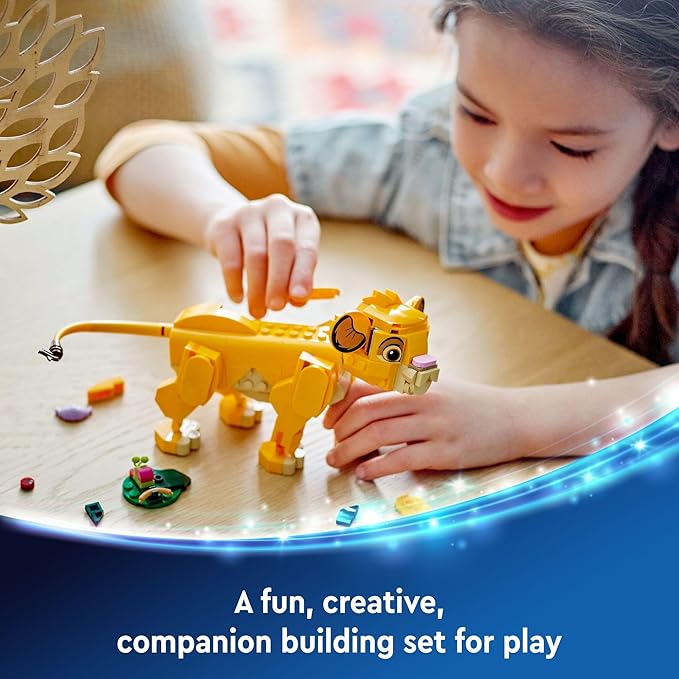 LEGO Disney Simba The Lion King Cub Building Toy - Collectible Play & Display Set - 6 Year Old Girl & Boy Birthday Gift - Detailed Model of Disney Simba - 43243