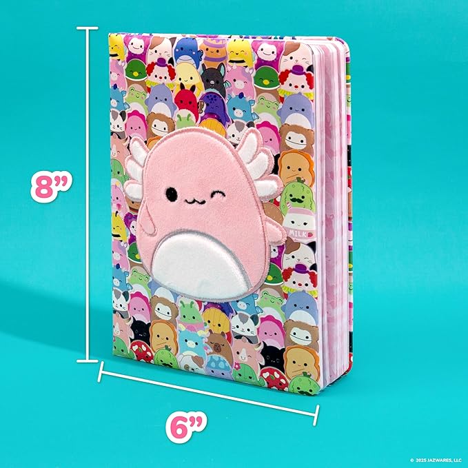 Squishmallows Original Archie the Axolotl Squishy Journal, 80 Lined Pages, Cute Diary, Kids Journal, Birthday Gift, Girls Journal, Cute Stationery