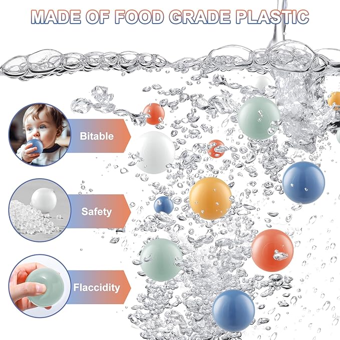 Clear Ball Pit Balls - Crush Proof Plastic Toy Balls for Boys and Girls