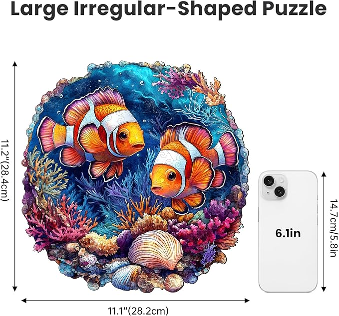 NiArt 200PCS Ocean World Wooden Jigsaw Puzzle for Adults, 11.1 * 11.2 Inch Precision Laser-Cut Pieces, Fun and Relaxing Home Decor Puzzle for Family Bonding, Stress Relief and Imagination Boost