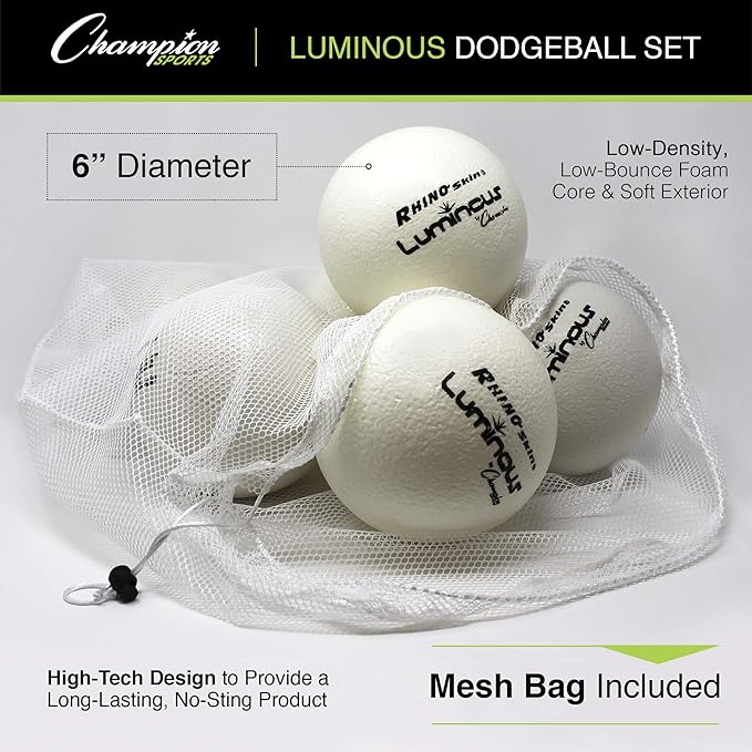 Champion Sports Rhino Skin Luminous Dodgeball Set