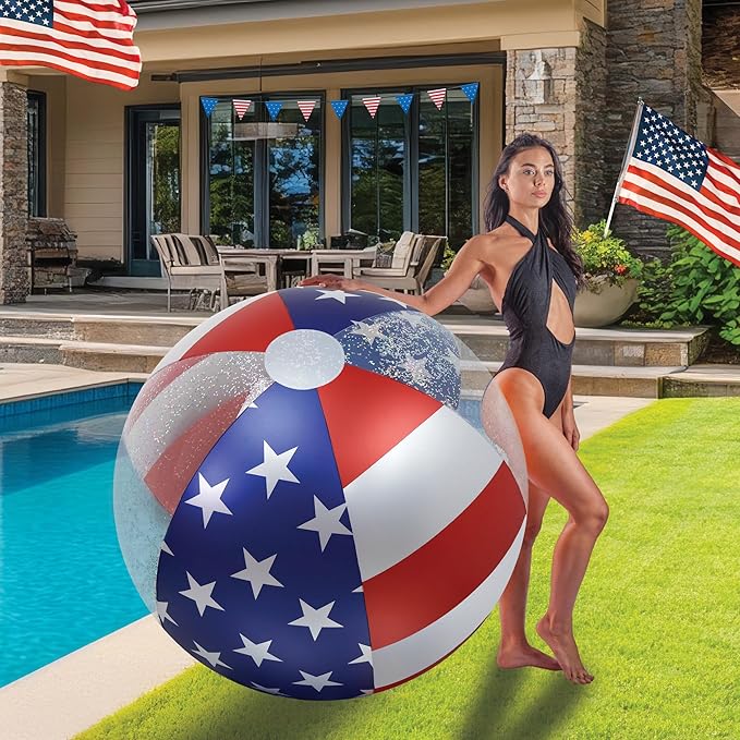 POZA Inflatable Beach Balls - Elegant Glitter Confetti Premium Floaters, Heavy Duty Vinyl Floatation Pool Toys for Pool Beach Party, UV Resistant Pool Décor