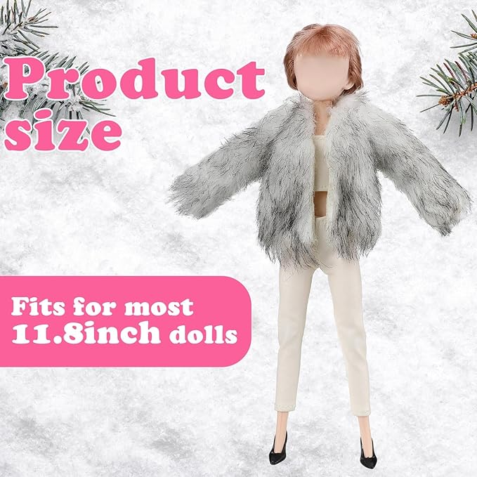 Bencailor 6 Pcs Doll Clothes for 11.8 Inch Doll Clothing Outfit Accessories Winter Coat Tops Swimwear T Shirt Dress Outfit Birthday Gift(Stylish Style,Vivid Color)