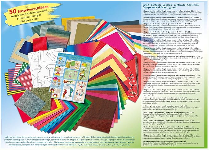 Folia 50915/1 Jumbo Craft Case with 107 Pieces, Huge Selection of Craft Materials for Children and Adults
