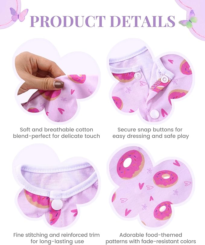 BABESIDE Reborn Baby Doll Clothes for 17-22 Inch Dolls, 5 Sets Baby Doll Clothes Outfits Accessories - Romper Suit and Headband for Boy&Girl Kids Gift