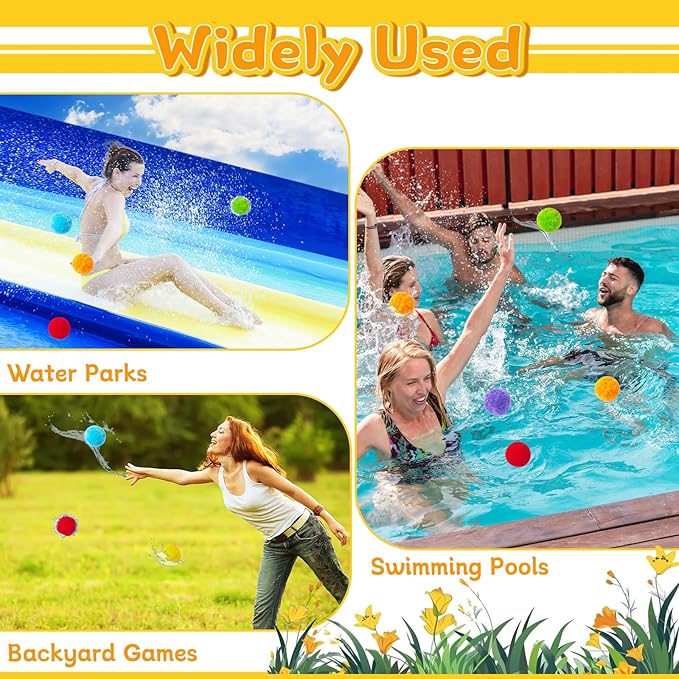 120 Pcs Reusable Water Balls,Soft Soaker Splash Balloons for Outdoor Water Games,Pool and Beach Activities,Reusable Water Toys for Summer Fun and Party Favors