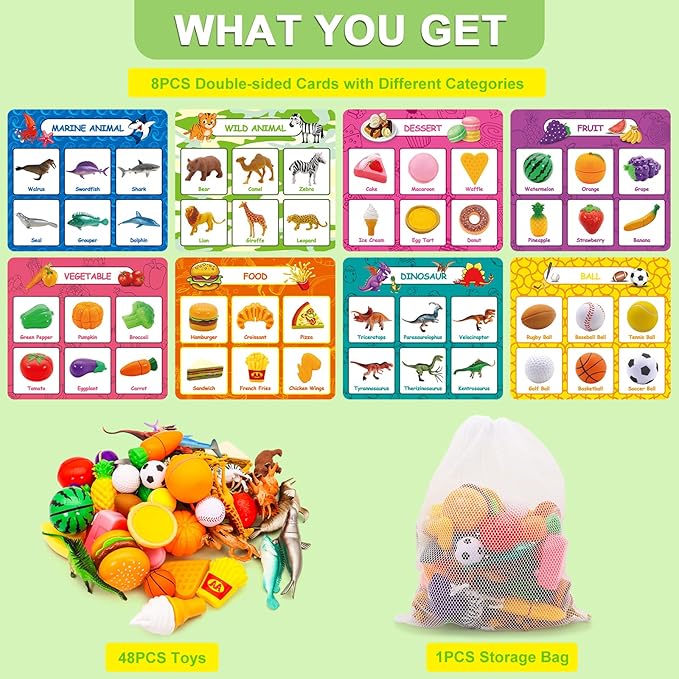 Montessori Sorting Game - Sorting Toys for Toddlers 3-5,Sensory Toys for Kids,Fine Motor Montessori Preschool Classroom Education Toys for Toddlers 3-4 Year