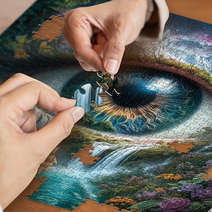 Colorful Nature Eye Puzzles for Adults 1000 Pieces Art, Fun Flower Plant Tree Landscape Jigsaw Puzzles, Beautiful Lake Sailboat Scenic Puzzle