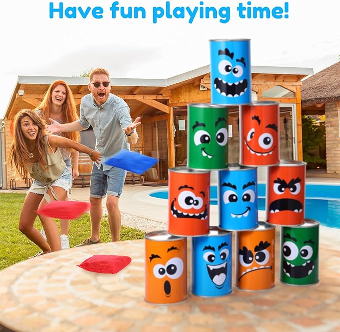 Hungdao 3 Sets Carnival Games Combo Set, Dart Board with Balls Plastic Cones Ring Bean Bags Toss Game for Boys Girls Adults Family Birthday Yard Indoor Outdoor