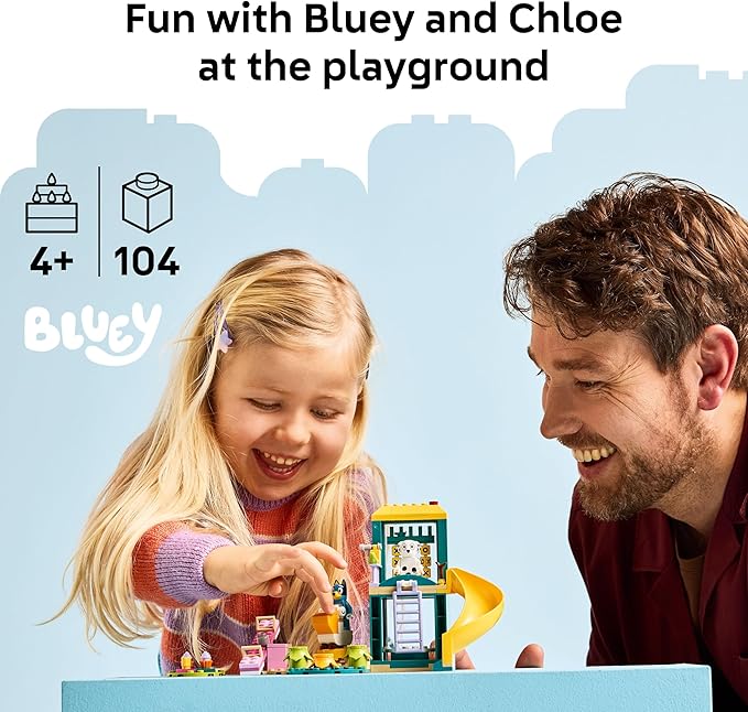 LEGO Bluey Playground Fun with Bluey and Chloe Building Toy - Preschool Learning Toys for Boys & Girls, Ages 4+ - Gift for Easter for Toddlers - 11201