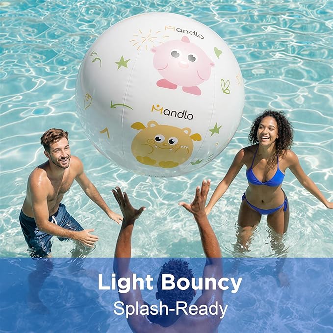 Funscape Kids 31" Giant Beach Ball Toy, Large Inflatable Water Pool Game, Toddler Outdoor Fun Sports Playground Ball, Boys Blow up Backyard Kickball, Outside Summer Party Favor for 3 4 5 6 7 8 Yr Girl