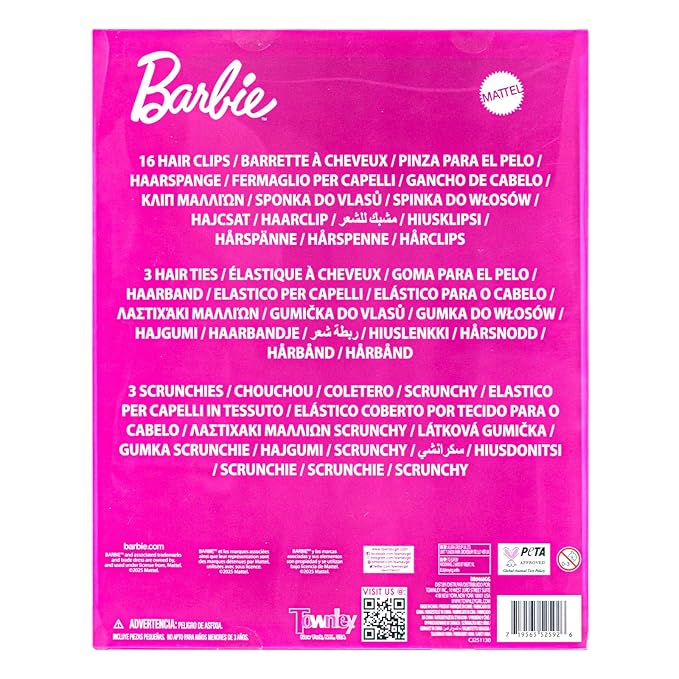 Barbie Hair Accessories Set for Girls, Hair Clips, Bows, Scrunchies, Hair Ties Set, Great for Birthday and Holiday Gifts, Party Favors,by Townley Girl