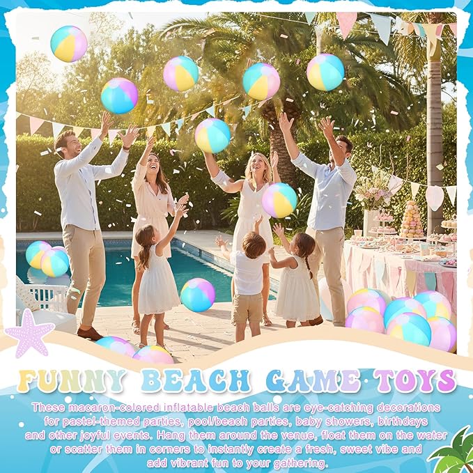 Zhanmai 100 Pack Inflatable Beach Balls 5 Inch Summer Beach Ball Pool Party Toy for Kids and Adults Blow Up for Party Favor Daily Game Toys Birthday Decorations (Macaron Color)