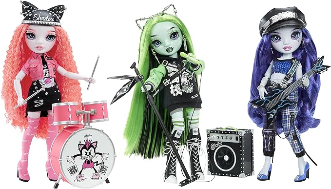 Rainbow Vision Shadow High Neon Shadow- Harley Limestone (Neon Green) Posable Fashion Doll. 2 Designer Outfits to Mix & Match, Rock Band Accessories Playset, Great Toy Gift Kids 6-12 Years & Collector