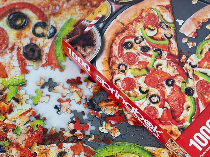 Springbok Pizza Night 1000 Piece Jigsaw Puzzle for Adults - Unique Cut Pieces - Made in USA