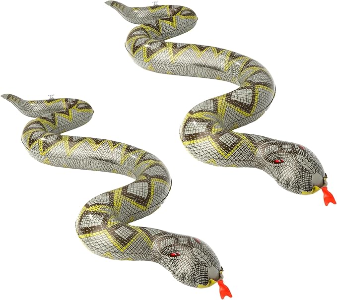 Inflatable Snakes for Pool, 2 Pcs Blow Up Fake Snakes Animals Pool Floats, Large Inflatable Fake Snake for Garden Pools Lawn Plants Party Favors Halloween Decoration, Prank Keep Ducks Out