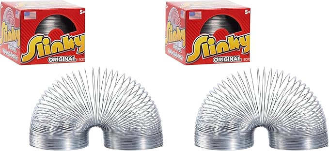 Just Play The Original Slinky Walking Spring Toy, 2.75-inch Diameter Metal Slinky, Fidget Toys (Pack of 2)