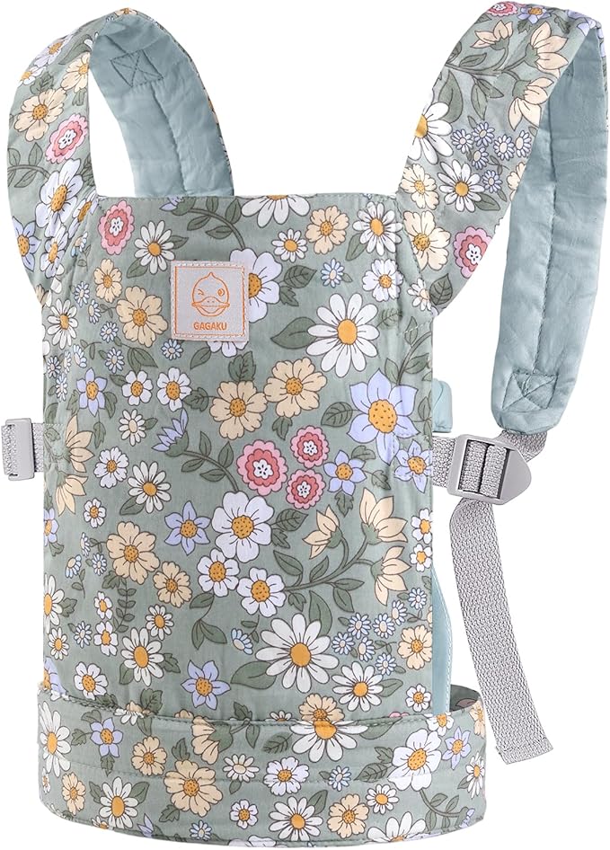 GAGAKU Baby Doll Carrier for Kids, Toy Baby Doll Sling Reborn Baby Dolls Carrier with Adjustable Straps, Doll Accessories - Green