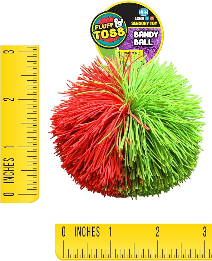 JA-RU Bandy Ball Rubber String Spike Ball (4 Balls Random Selected Color) 3" Fidget Stress Ball Toy Elastic Fidget Toy Balls Pull Stretch Soft Squishy Sensory Toy Therapy for Kids 1070-4s