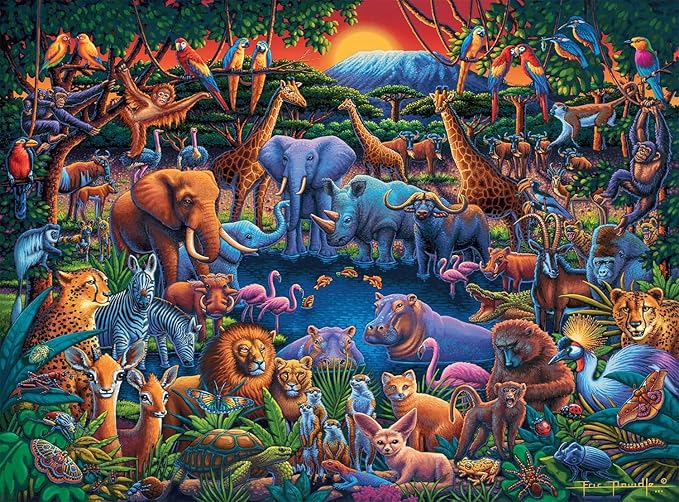 Buffalo Games - Eric Dowdle - Wild Africa - 1000 Piece Jigsaw Puzzle for Adults -Challenging Puzzle Perfect for Game Nights - Finished Size is 26.75 x 19.75