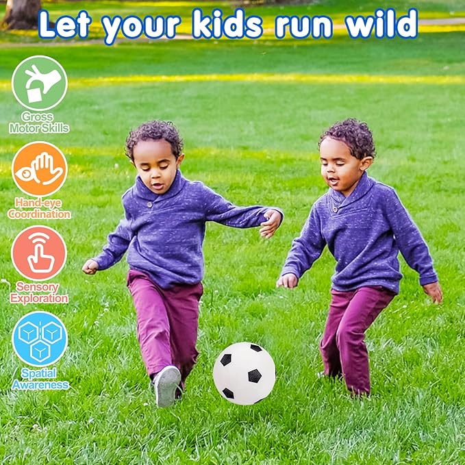 5 Pack Sports Balls for Toddlers 1-3 Outdoor Toys Football Soccer Basketball Baseball with Bag 1 2 3 Year Old Boy Toys Sport Bouncy Balls Outside Playground Toddler 1-3 2-4 3-5 Birthday Boys Gifts