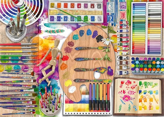 Ravensburger The Artist’s Palette 500-Piece Jigsaw Puzzle | Large Format for Easy Handling | Vibrant and Engaging Imagery | Ideal for Kids and Adults | FSC Certified