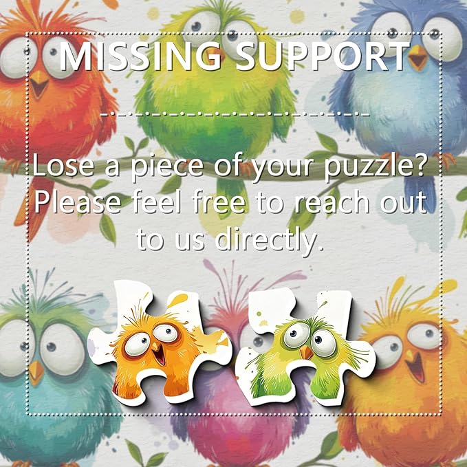 Funny Birds Puzzles for Adults 1000 Pieces, Cute Colorful Cartoon Animal Jigsaw Puzzle, Challenging Bird Art Puzzle for Family Home Decor