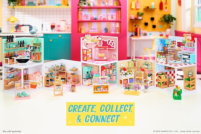 MGA's Miniverse Make It Mini Spaces Hello Kitty, Building Set, Customize, DIY Crafts, Rooms, Hobby, Collectors, Display, Gifts, 8+