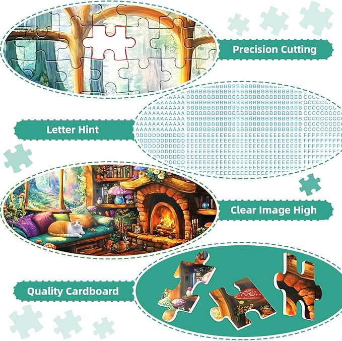 300 Pieces Puzzle for Adults,Winter Warm Mushroom House Puzzles for Adults Teens,Large Pieces Puzzles for Kids Ages 8-12,Challenging 300 Pieces Puzzle for Family,Great Gift for All Ages,20.5 x 15 in