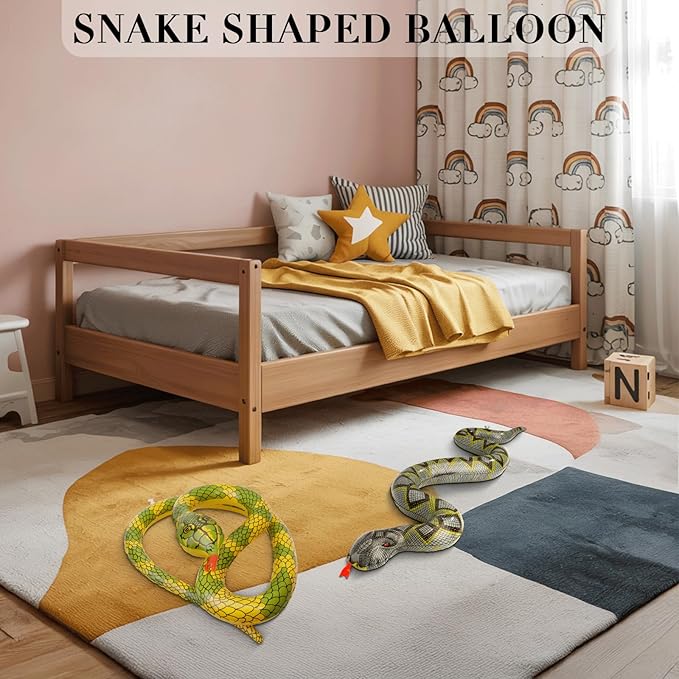 Inflatable Snakes for Pool, 4 Pcs Blow Up Fake Snakes Animals Pool Floats, Large Inflatable Fake Snake for Garden Pools Lawn Plants Party Favors Halloween Decoration, Prank Keep Ducks Out