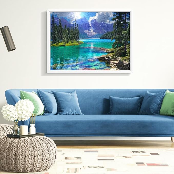 500 Pieces Puzzles for Adult Jigsaw Puzzle 500 Piece Puzzle Elderly Puzzle Mountain Forest Lake Puzzles Gift for Mom Dad Family Friend Family Activity Games Home Decor Wall Art 20.5x15IN