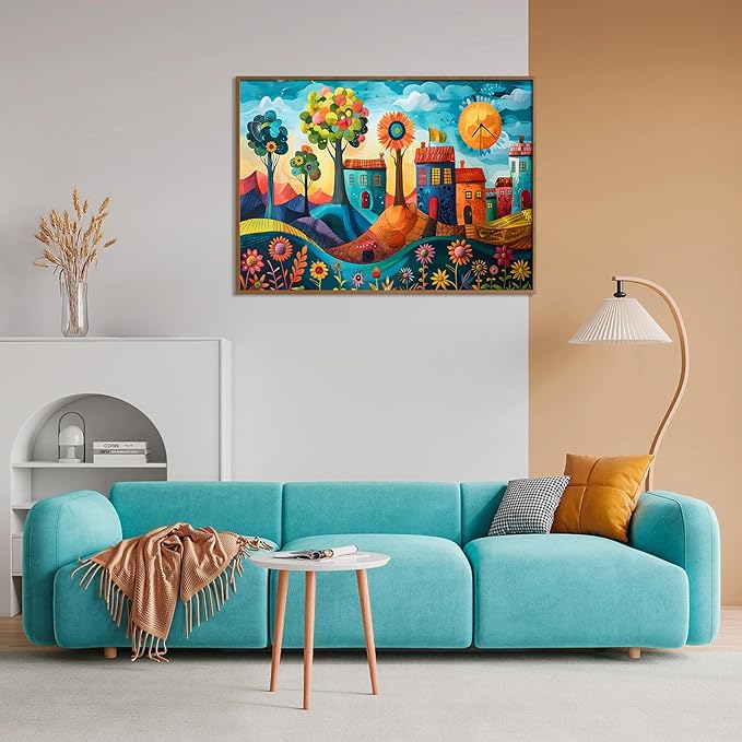 Puzzles for Adults 1000 Pieces, Jigsaw Puzzle for Adults, Fun and Relaxing Challenging Puzzle, Colorful Village Puzzles Game, Interlock Perfectly No Dust, Gifts for Easter Friends Parents