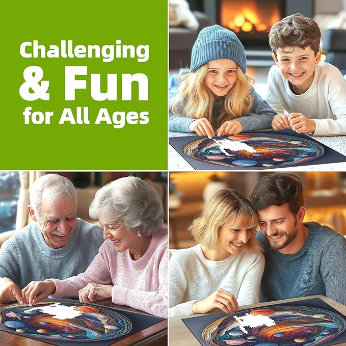500 Piece Puzzles for Adults Clearance, Mysterious 3D Stereoscopic Cosmic Planets Puzzle for Impossible Challenge Art Jigsaw Puzzles, for Gifts Party Games Family Fun, 20 * 20 Inch Dust-Free Puzzle