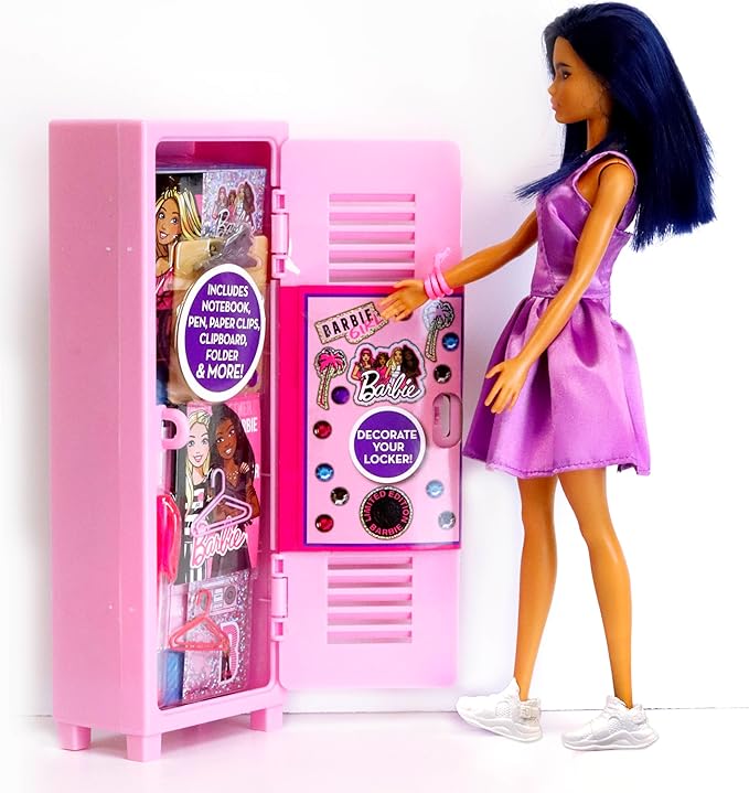 Barbie Design Activity Locker – Creative Kids Craft Set with Mini Journal, Stickers, Clipboard & Working Lock, Portable Art Locker Playset Ages 3+