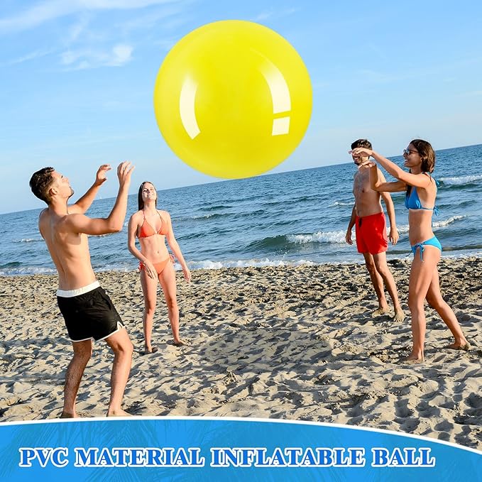 Jenaai 4 Pcs 30 Inch Big Bounce Ball Large Rubber Ball Giant Inflatable Kickball Outdoor Exercise Jumping Hopping for Outdoor Activity Game Sports Party