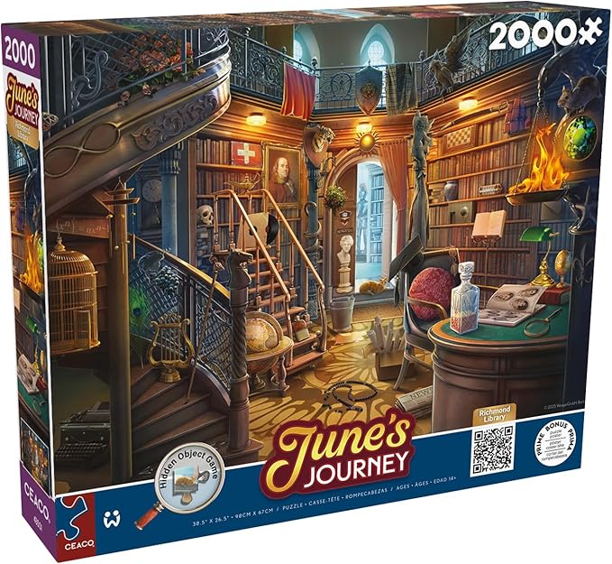 Ceaco - June's Journey - The Library - 2000 Piece Puzzle for Adults - Challenging and Perfect for Game Nights - Finished Puzzle Size 38.5 x 26.5