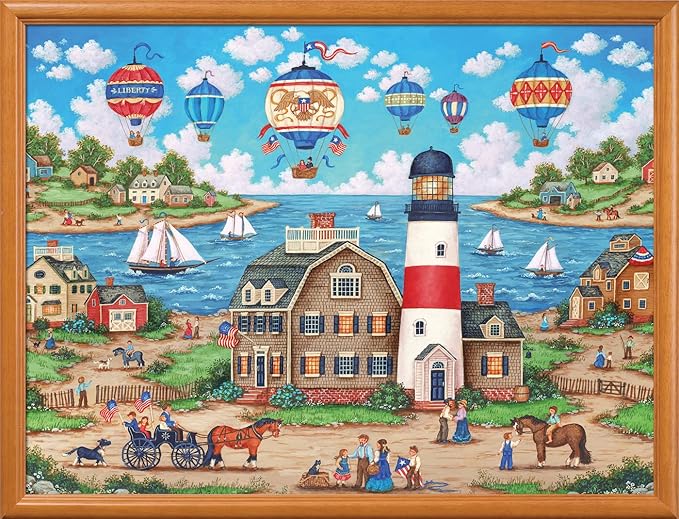 Masterpieces 550 Piece Jigsaw Puzzle for Adults and Family - Ballons Over The Bay - 18"x24"