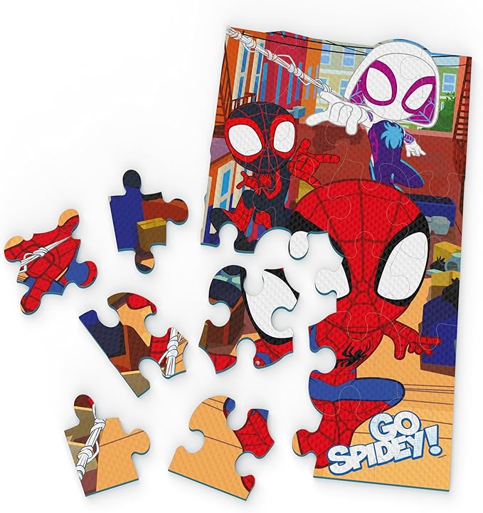 Spin Master Games, Marvel Spidey and His Amazing Friends Puzzles, Squishy Foam Puzzle, 25 Pieces, Spiderman Toys, for Ages 4 & Up