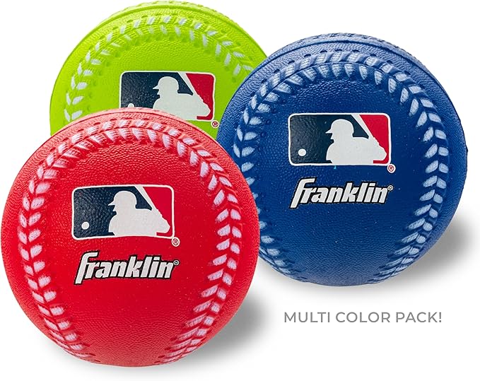 Franklin Sports Foam Baseballs - MLB - Kids Oversized Foam Baseballs - 88mm - 4 Pack